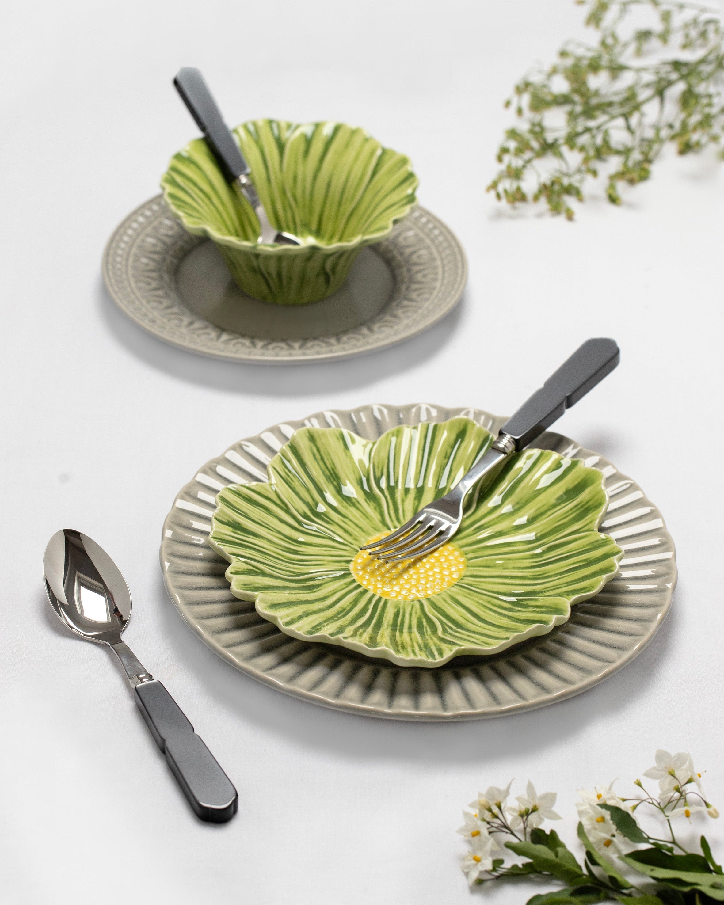 Groene bloemen Kom