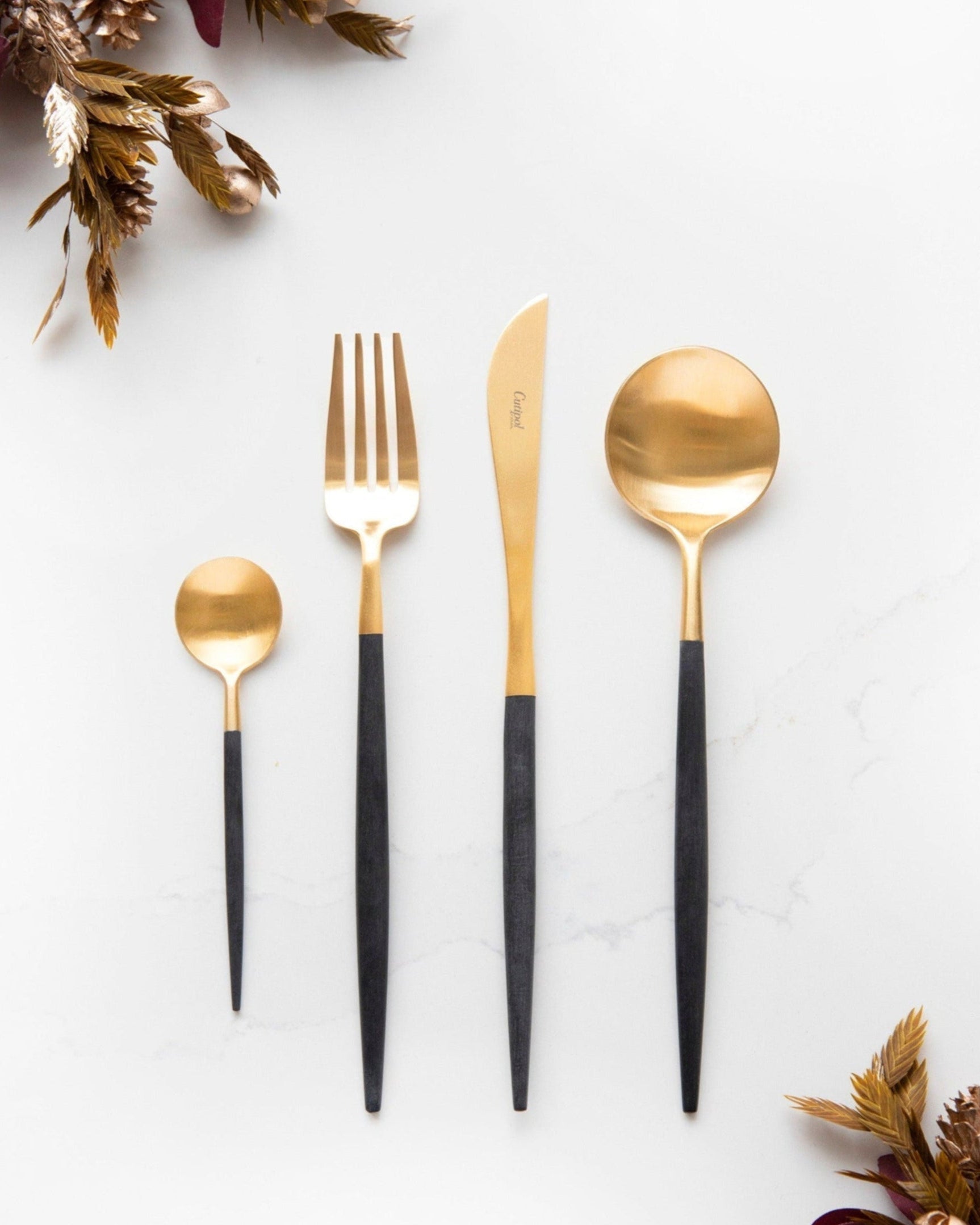 Bestek 24 stuks Cutipol Goa Zwart Goud