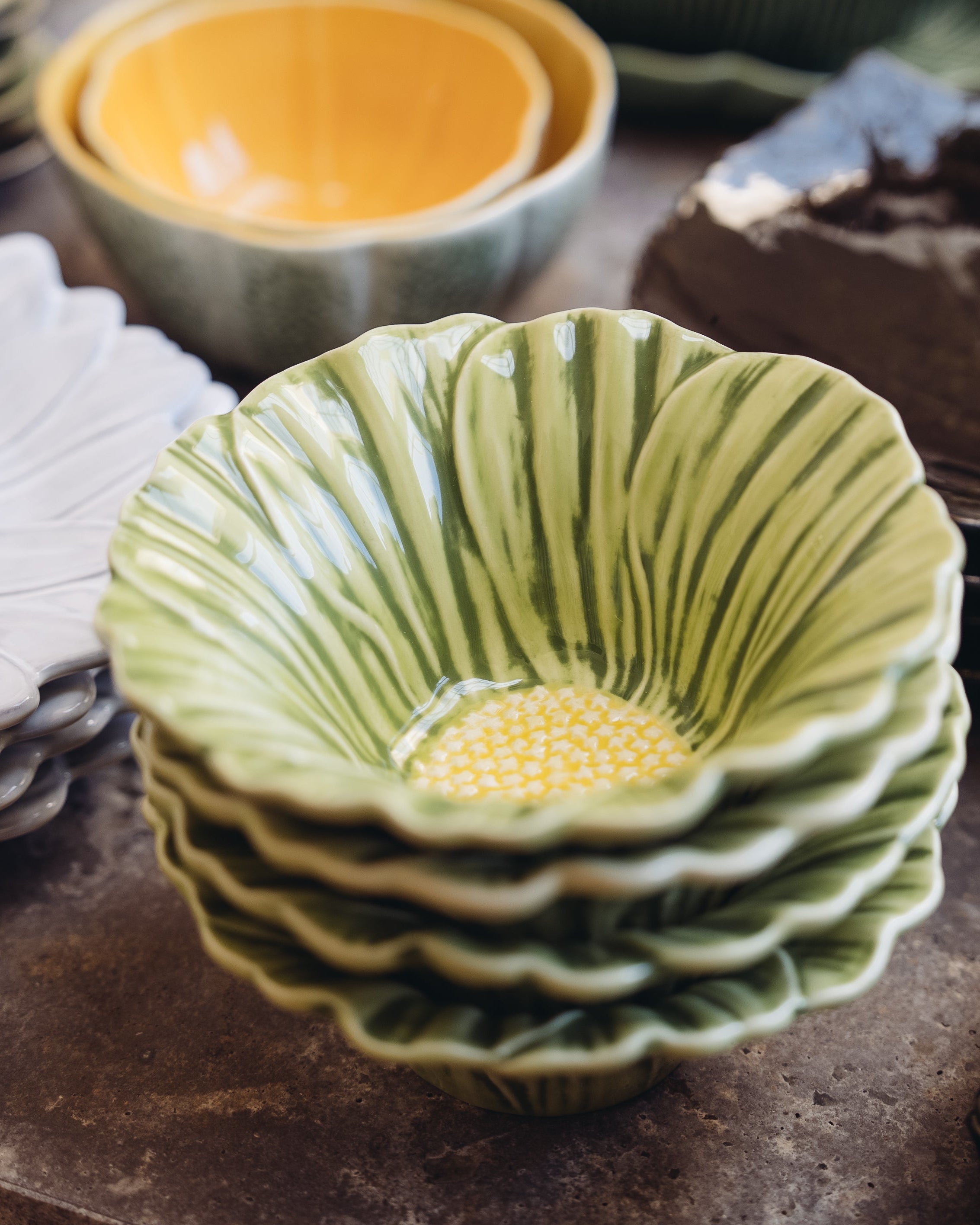 Groene bloemen Kom