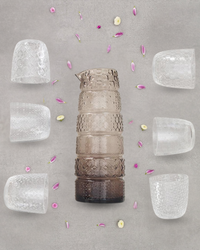 Set 6 glazen + kan Textures Smoke Grey