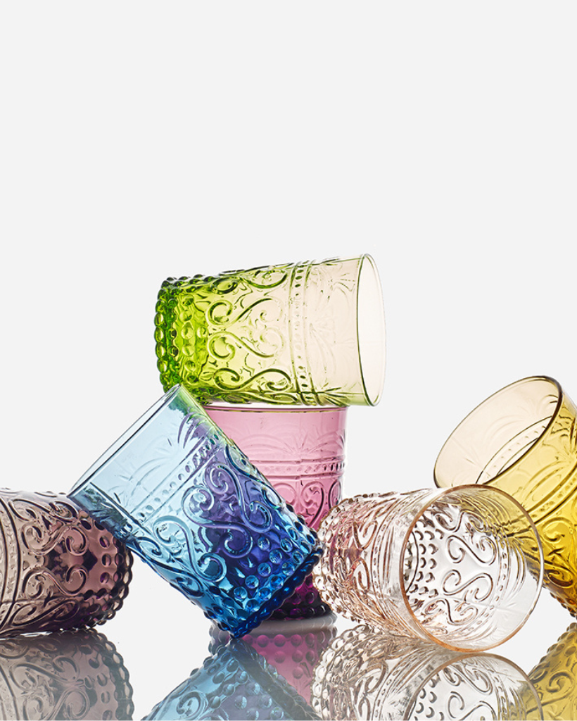 Set van 6 romantische glazen