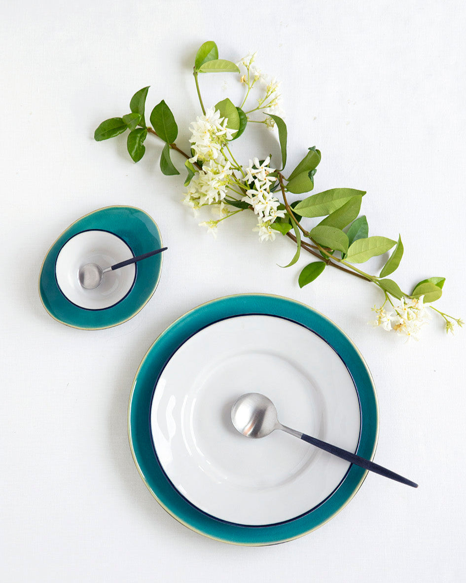 Dessert Bord Blue Edge