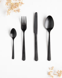Tribeca Zwart Mat Bestek - 4 stuks