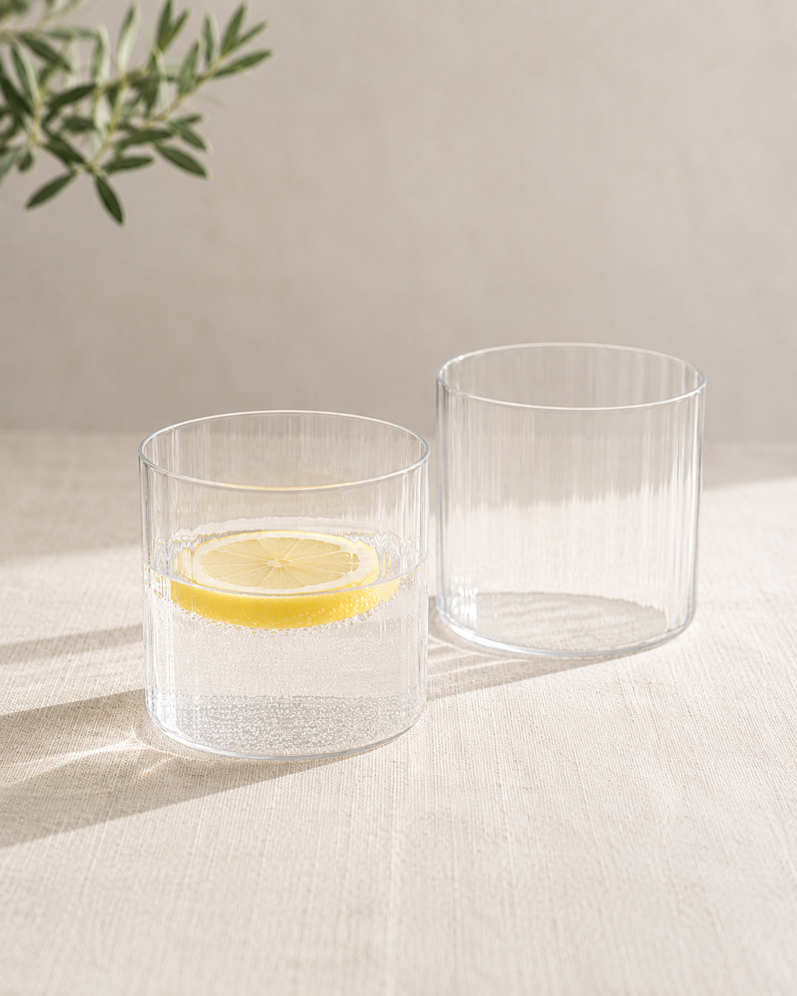 H2O Reeded Glazen Set van 2