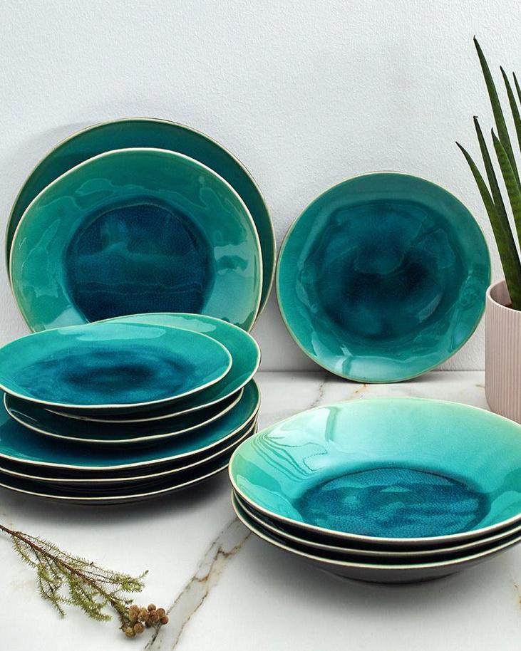 Riviera Blue 12-piece Dinner Set