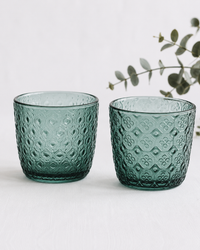 Textures Optical Olive Green Glazen Set van 6