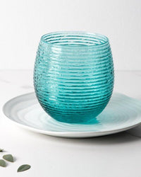 Set 6 vasos Reeded Turquoise