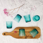 Set van 6 turquoise Pikes-glazen