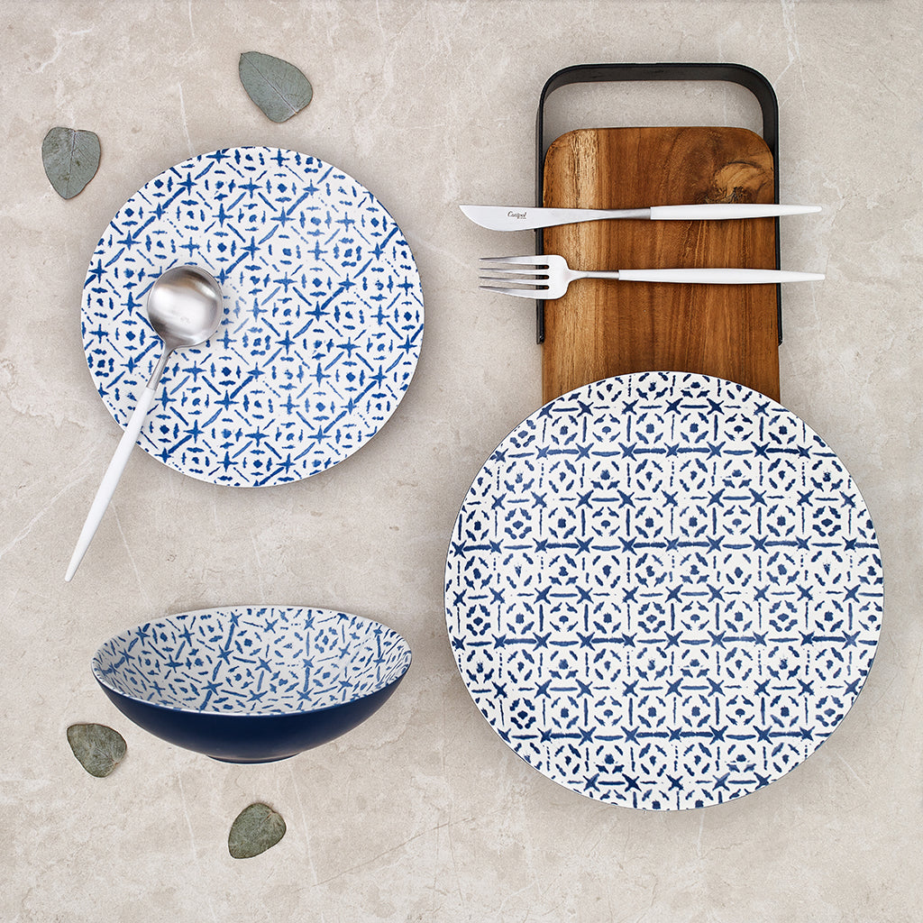 Plato llano Indigo Tile