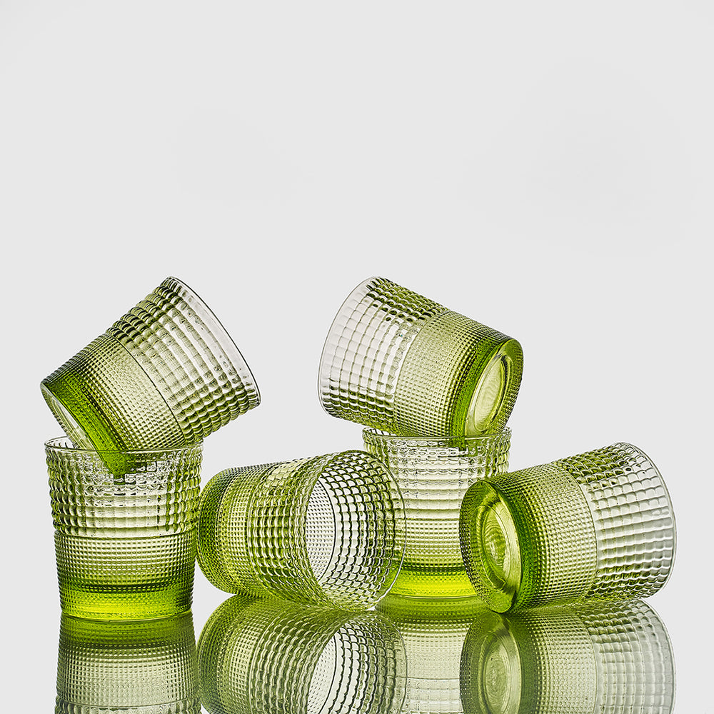 Set van 6 Pikes Acid Green-glazen